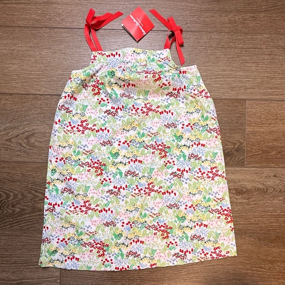 Hanna Andersson Girls Floral Dress, Size 120 (6-7), Tie Shoulders, NWT, Summer